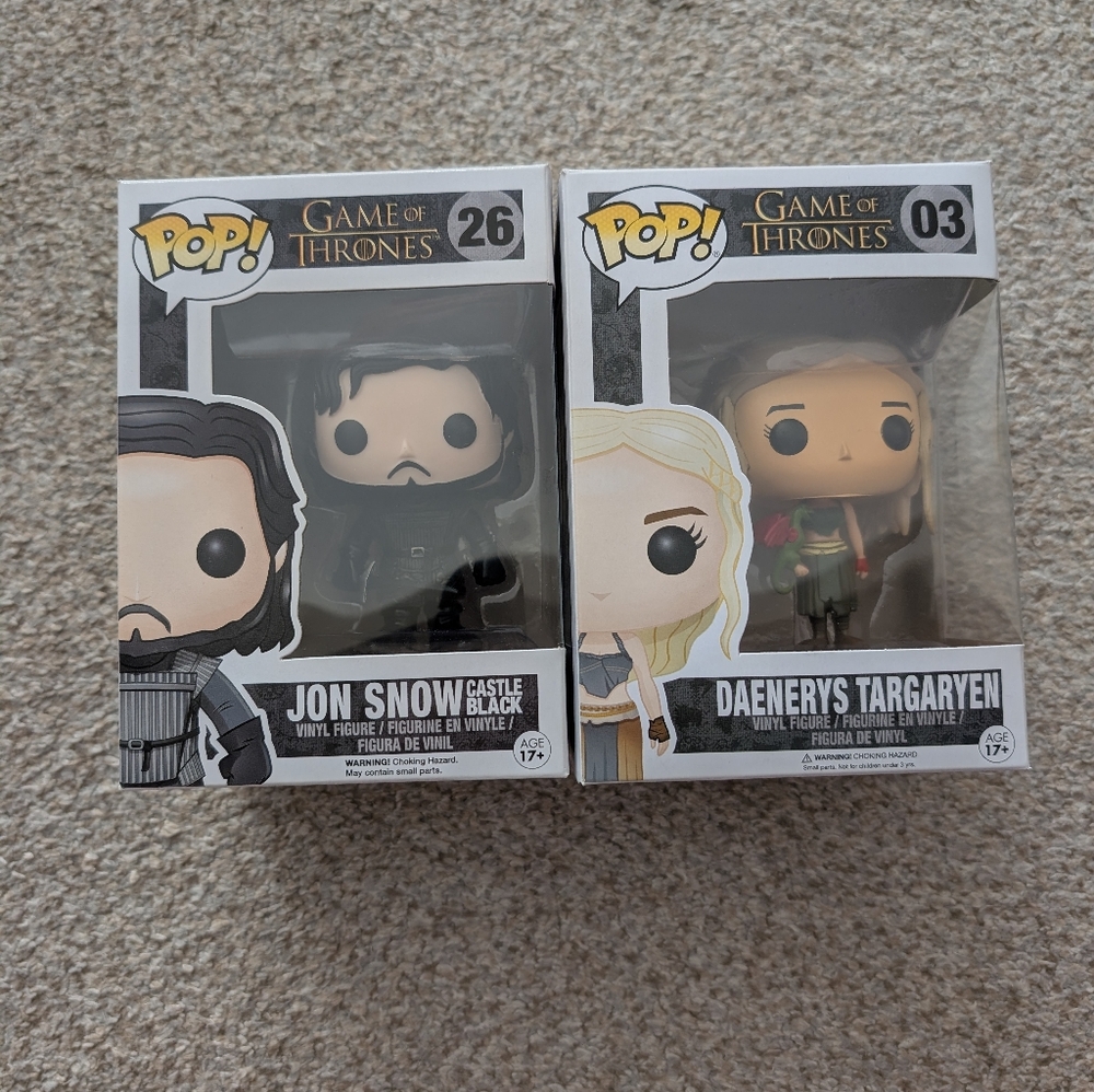 Game of Thrones Funko Pop Figures - Jon Snow and Daenerys Targaryen